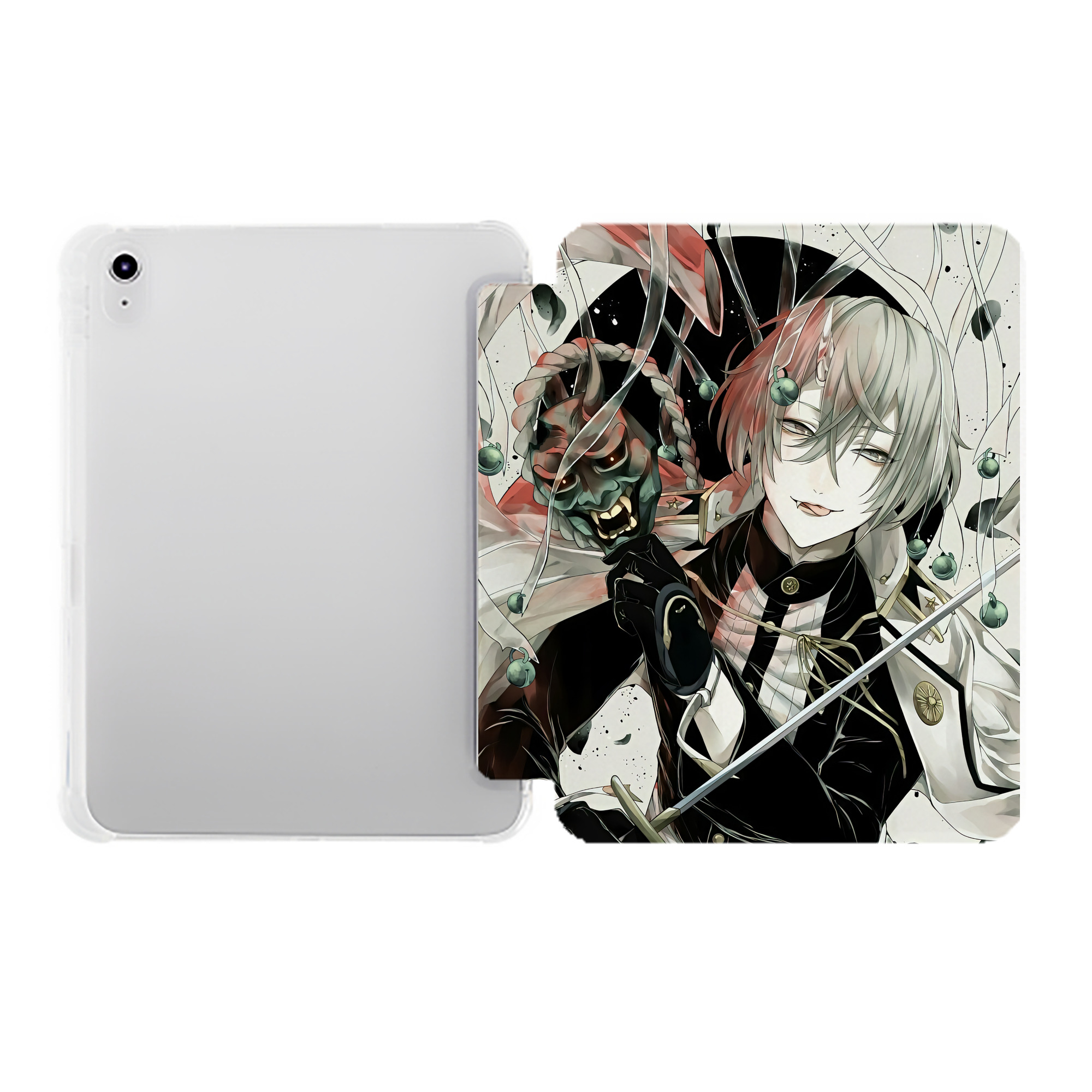 （画像用） 刀剣乱舞 Touken Ranbu IPad ケース ペン収納付き 三つ折りスタンド PUレザー×シリコン 対応機種9.5/10.5/10.9インチ